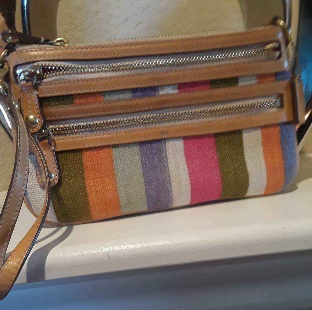 Coach multi color wristlet w/ zippers
